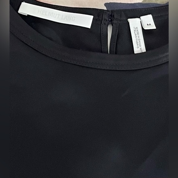 Helmut Lang Size:M Women Sleeveless Top Drape Tank  Satin Trim Blouse Black - Picture 5 of 7